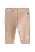 Tommy Hilfiger legginsy niemowlęce kolor brązowy gładkie KN0KN02074