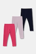 United Colors of Benetton legginsy dziecięce 3-pack kolor różowy gładkie 3MT1GF055