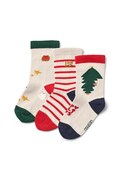 Liewood skarpetki dziecięce Silas Socks 3-Pack 3-pack kolor beżowy LW20014