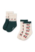 Konges Sløjd skarpetki dziecięce 2 PACK JAQUARD SOCKS 2-pack kolor zielony KS104173