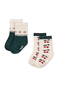 Konges Sløjd skarpetki dziecięce 2 PACK JAQUARD SOCKS 2-pack kolor zielony KS104173