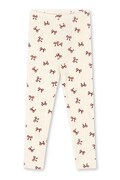 Konges Sløjd legginsy bawełniane dziecięce MINNIE PANTS GOTS kolor beżowy wzorzyste KS104378
