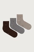 Calvin Klein ponožky pánské s bavlnou 3-pack hnědé 701234209