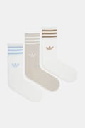 Ponožky adidas Originals 3-Stripes 3-pak biela farba, JV7420