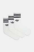 Nogavice adidas Originals 3-Stripes 3-pack bela barva, JZ4932