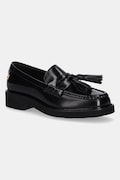 Tommy Hilfiger mocassini in pelle TASSEL SQUARISH TOE LTHR LOAFER donna colore nero FW0FW08749