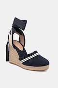 Tommy Hilfiger espadryle FRINGE CANVAS HIGH WEDGE kolor granatowy na koturnie FW0FW08878