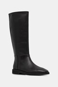 Kožené čižmy Calvin Klein FORMAL UTK BOOT LTH hnedá farba, na plochom podpätku, HW0HW02599