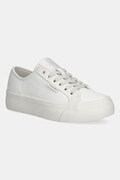 Αθλητικά Calvin Klein VULC FLATF LACE UP LTH CK χρώμα: καφέ, YW0YW01932