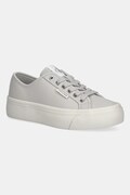 Calvin Klein sneakersy VULC FLATF LACE UP LTH CK kolor szary YW0YW01932