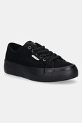 Замшеві кеди Calvin Klein VULC FLATF LACE UP SUE/WL CK колір чорний YW0YW02000