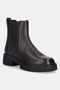 Шкіряні черевики Calvin Klein CHUNKY CHELSEA BOOT LTH колір бордовий на плоскому ходу YW0YW02072