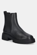 Шкіряні черевики Calvin Klein CHUNKY CHELSEA BOOT LTH колір чорний на плоскому ходу YW0YW02072