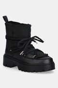 Tommy Hilfiger śniegowce REAL SHEARLING LACEUP damskie kolor czarny FW0FW08996
