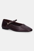 Tommy Hilfiger baleriny skórzane SMOOTH LEATHER MARYJANE kolor bordowy FW0FW09152