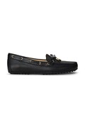 Kožené mokasíny Lauren Ralph Lauren Wylie čierna farba, na plochom podpätku, 802967751001