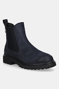 Tommy Hilfiger sztyblety nubukowe TH NUBUCK CLEATED CHELSEA damskie kolor granatowy na platformie FW0FW09041