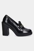 Шкіряні туфлі Love Moschino колір чорний каблук блок JA1018AG1NJD0000