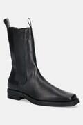 Copenhagen ghete chelsea de piele culoarea negru, cu toc plat, CPH747 leather