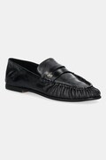 Nokwol mocasini de piele Mica culoarea negru, cu toc plat, Mica