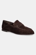 Nokwol mocasini din piele întoarsă Mica culoarea maro, cu toc plat, Mica