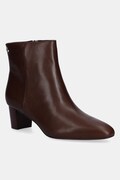 Lauren Ralph Lauren botki skórzane Demi damskie kolor brązowy na słupku lekko ocieplone 802974503002