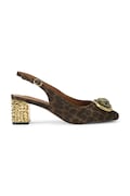 Kurt Geiger London czółenka zamszowe Chelsea Block Slingback kolor brązowy na słupku z odkrytą piętą 3415035289