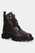 AllSaints workery skórzane TORI BOOT damskie kolor brązowy na płaskim obcasie W119FB
