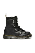 Dr. Martens workery skórzane 1460 LTT Fur Lined damskie kolor czarny na platformie lekko ocieplone DM31876001
