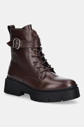 HUGO workery Kris damskie kolor brązowy na platformie 50552730
