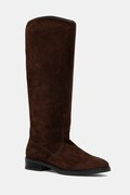 Steve Madden kozaki zamszowe Vlora damskie kolor brązowy na płaskim obcasie 11004761