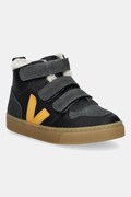 Дитячі шкіряні кросівки Veja Small V-10 Mid Winter колір чорний DF0503814