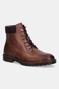 Шкіряні черевики Tommy Hilfiger CLEATED HILFIGER W LTH BOOT колір коричневий FM0FM05562
