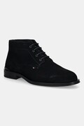 Tommy Hilfiger trzewiki zamszowe CORPORATE HILFIGER SDE BOOT męskie kolor granatowy FM0FM05579