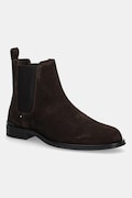 Tommy Hilfiger sztyblety zamszowe CORPORATE HILFIGER SDE CHELSEA męskie kolor brązowy FM0FM05580