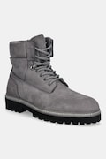 HUGO scarpe in nubuck Draven uomo colore grigio 50552695