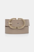 Kožený opasok Tommy Hilfiger béžová farba, AW0AW17972