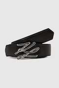 Obojstranný kožený opasok Karl Lagerfeld K/AUTOGRAPH čierna farba, A4W33022
