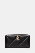 Tory Burch portofel de piele Kira Diamond Quilt culoarea negru, 154989-001