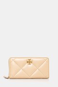 Tory Burch portofel de piele Kira Diamond Quilt culoarea bej, 154989-700