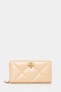 Tory Burch portofel de piele Kira Diamond Quilt culoarea bej, 154989-700