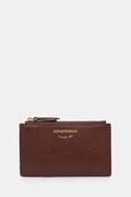 Emporio Armani portfel damski skórzany zielony EW003035 AF19568