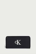 Calvin Klein portfel damski z imitacji skóry czarny LV04F1077G