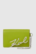 Karl Lagerfeld portofel de piele culoarea verde, A4W32019