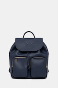 Pinko plecak skórzany damski kolor niebieski mały z aplikacją 104351 A29Q
