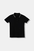 Guess polo bawełniane dziecięce kolor czarny gładki L4GP03 KAPY0