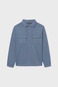 Mayoral longsleeve bawełniany dziecięcy kolor niebieski gładki 7103