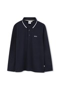 BOSS polo bawełniane dziecięce kolor granatowy gładki J52330