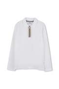 BOSS longsleeve bawełniany dziecięcy kolor biały z nadrukiem J52333