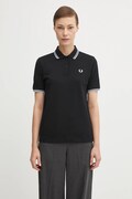 Bavlněné polo tričko Fred Perry černá barva, G3600